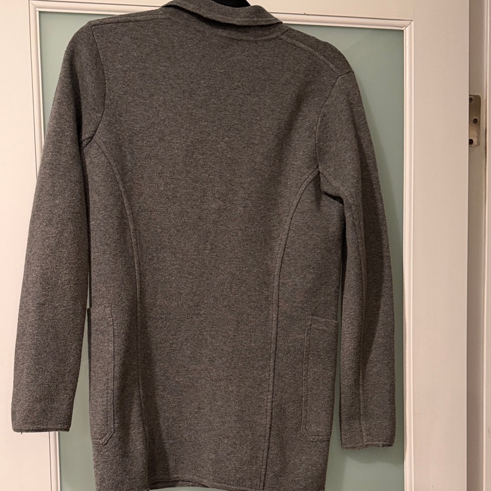 Whistles Charcoal Gray Women's Double-breasted Sweater Blazer - Picture 4 of 7